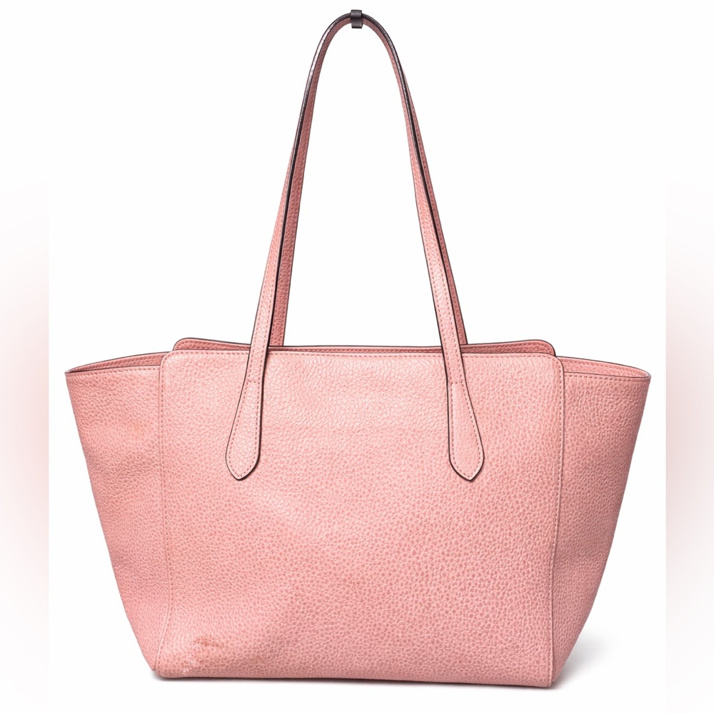 Gucci Pink Pebbled Leather Tote Bag Made in Italy Shoulder Bag - Picture 3 of 14